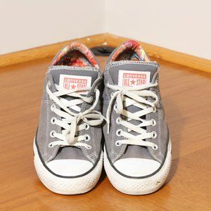 Chuck Taylor Low Converse All Star Grey Floral Pattern - Size 10